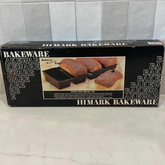 Vintage Industrial Steel 4 Mini-Loaf Baking Pans from Bakers Edge - Picture 2 of 8